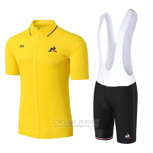 2017 Cycling Jersey Coq Sportif Tour de France Yellow Short Sleeve and Bib Short